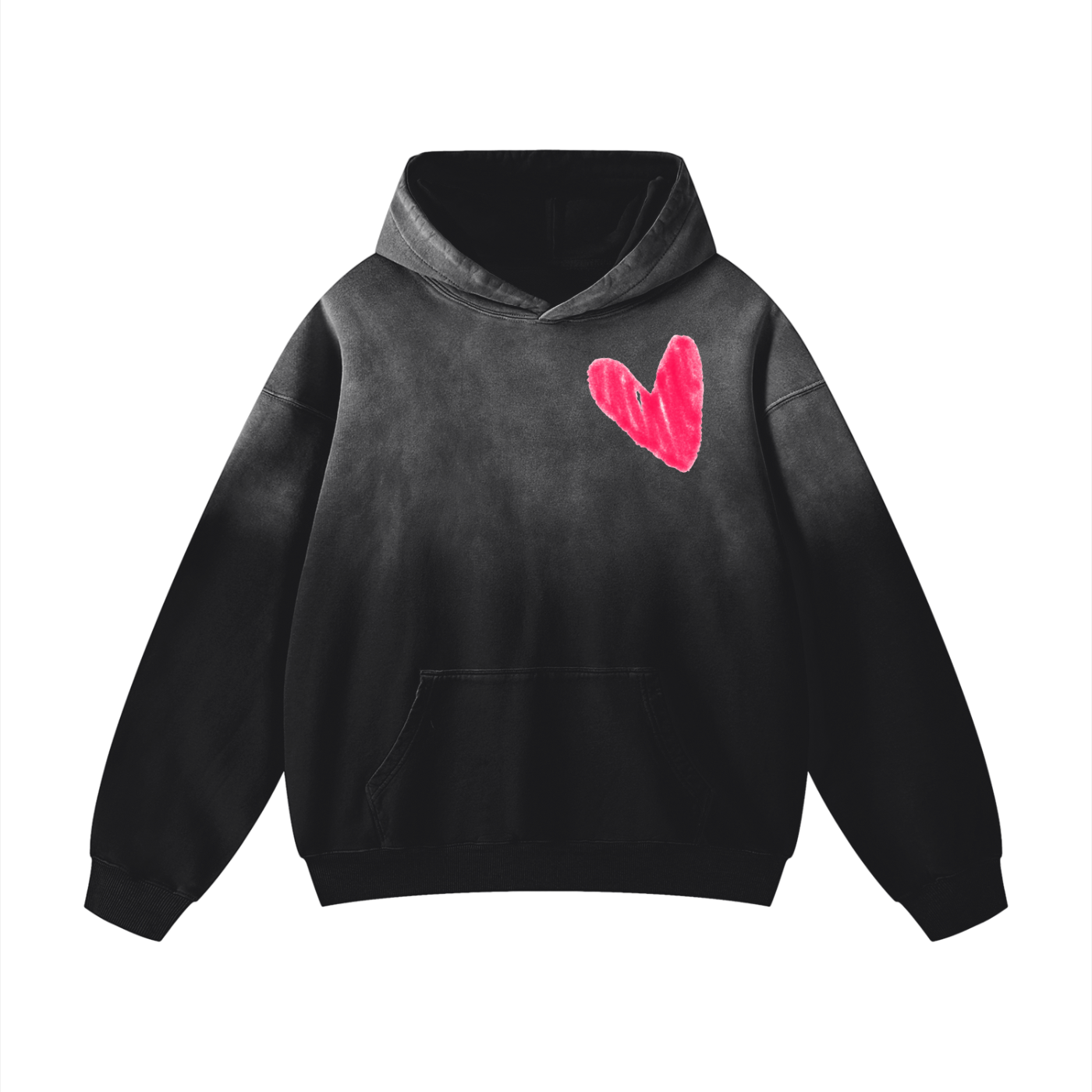 Faded Heart Oversized Hoodie