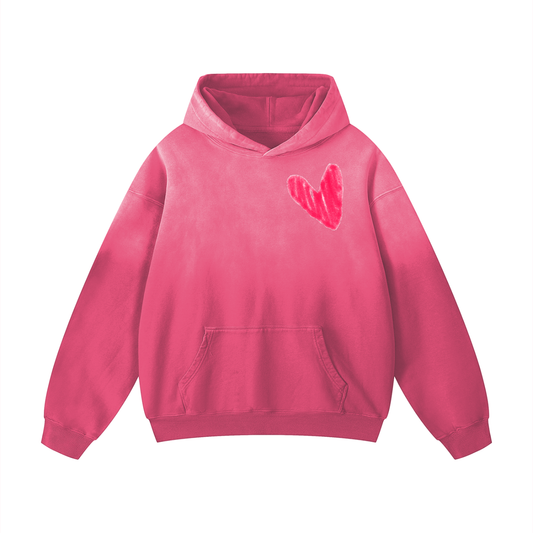 Faded Heart Oversized Hoodie