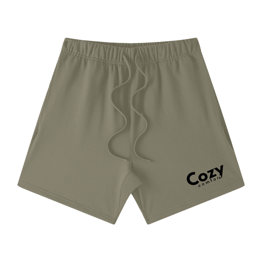 Grey Green Cotton Shorts